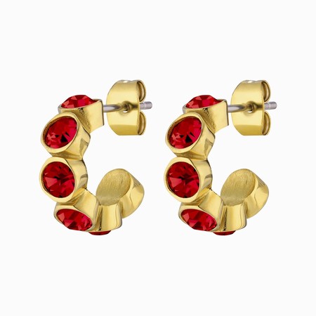 Dyrberg Kern Jenna Gold Earrings - Red